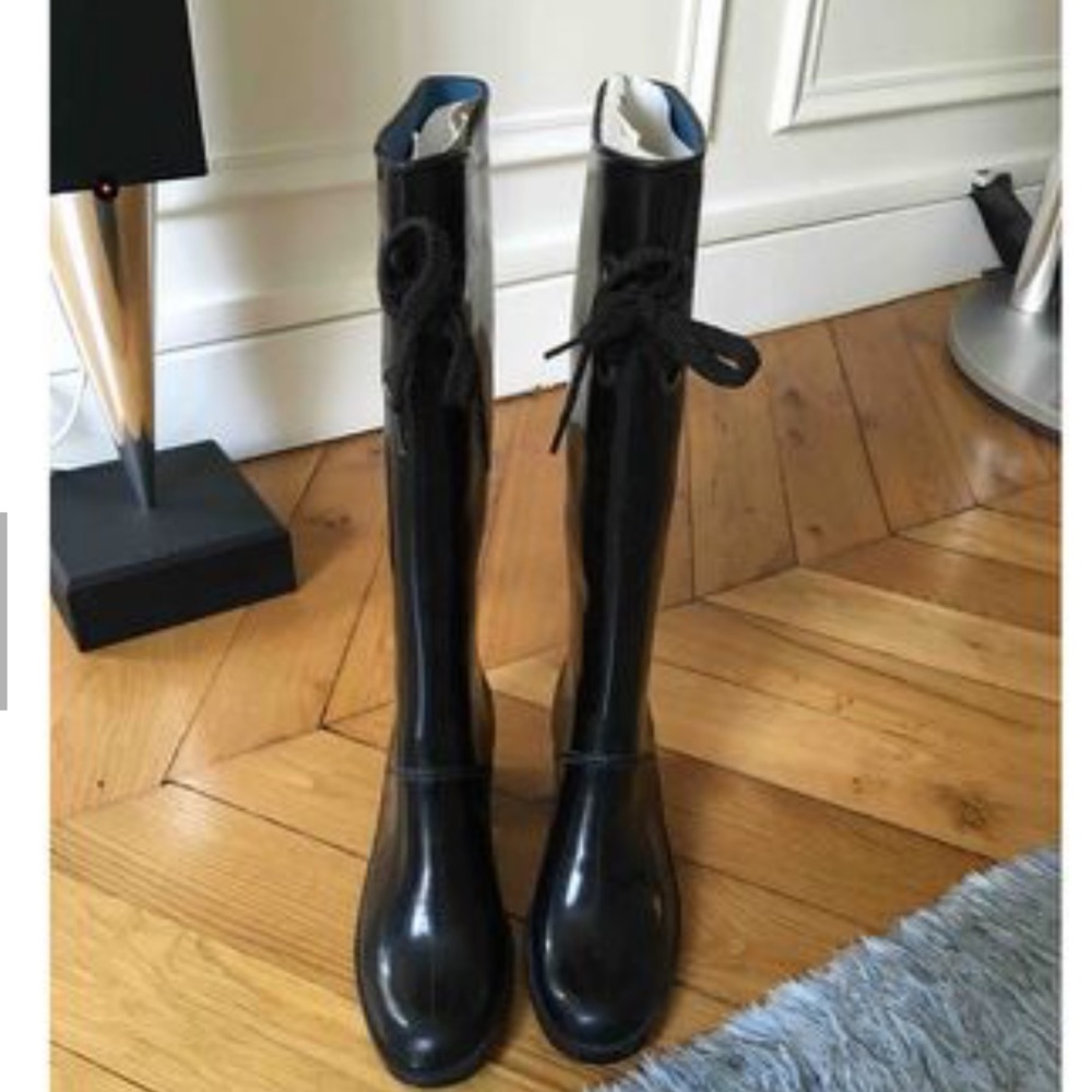 Marc Jacob black Rubber Rain Boots 7